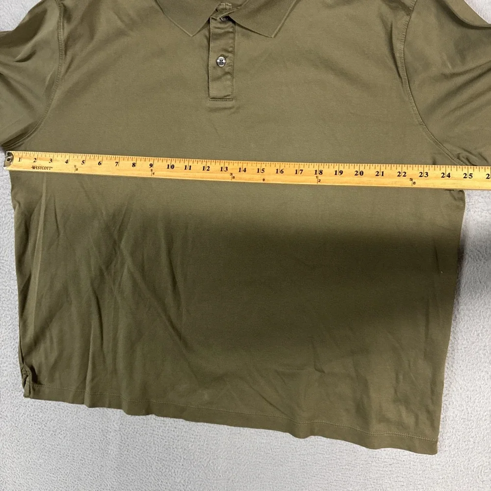 Banana Republic Polo Shirt Mens XXL Green Slim Fit Lux Touch Stretch Performance